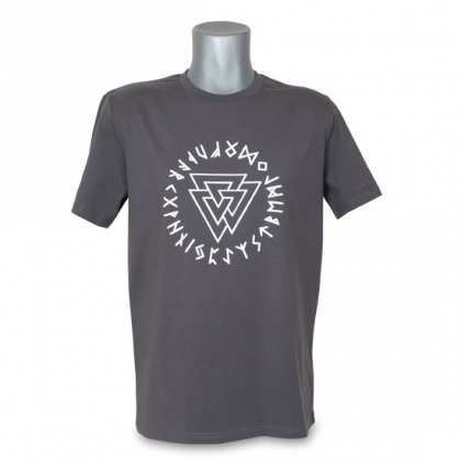 T-Shirt  Valknut  Antracit i gruppen T-shirts / Vuxen hos Handfaste (1415r)