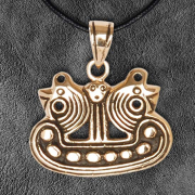Bronze pendant   viking ship 3 cm