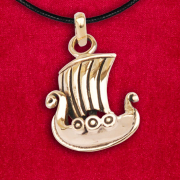Brons viking ship pendant  2 cm