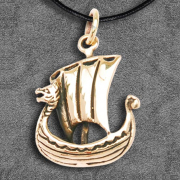Bronze pendant   viking ship 2 cm